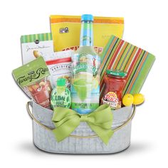 Twang-a-Rita Chili-Lime Rimming Salt (4oz.), Feridies 5 o' Clock Crunch (2.5oz.), Lime Juice (118ml.), Margaritaville Lime Margarita Mix (1L), Margarita Bar Towel, Janis & Melanie Jalapeno Cheese Straws (2.5oz.), Pace Picante Medium Salsa (8oz.), Yellow Corn Tortilla Chips (7oz.), Reusable Metal Container Lime Juice Margarita, Backyard Brunch, Basket Raffle, Deli Platters, Margarita Gifts, Snack Gift Baskets, Margarita Bar, Raffle Basket, Household Gifts