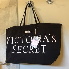 Fabulous Victoria’s Secret Tote Bag Everyday Pink Bags With Logo, Trendy Victoria's Secret Bags For Daily Use, Daily Use Logo Pouch Bag, Black Canvas Bag With Logo For Everyday, Trendy Large Capacity Victoria's Secret Bag, Victoria's Secret Large Capacity Everyday Bags, Victoria's Secret Pouch Bag For Daily Use, Victoria's Secret Tote Bag For Errands, Victoria's Secret Daily Use Pouch Bag