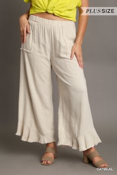 Experience comfort and style with our Reece Elastic Waist Band Wide Frayed Hem Pants with Side Pockets! With an elastic waistband, frayed hem, and convenient side pockets, these pants are perfect for any occasion. Stay comfortable all day while looking chic! Hem Pants, Rompers For Kids, Plus Size Romper, Living Room Accent Tables, How To Hem Pants, Girls Shoes Kids, Custom Coffee, Plus Size Jeans, Tee Dress