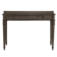 an antique console table with two drawers and one drawer at the top, on white background