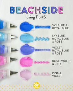 the instructions for how to use blue and pink paint