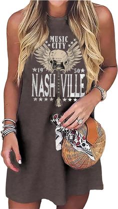 PRICES MAY VARY. ❤ Material: Made of premium cotton blend fabric, soft, comfy and lightweight, skin-friendly, comfortable to wear all day ❤Features: Nashville Music City T-Shirt, Country Music Oversized Shirts for Women, Vintage Guitar Wings Graphic Tees, Rock Band Tops, Nashville Vintage Style Tshirt, Concert Short Sleeve Shirts. Show Off Your Love for Music City and Rock Music In Style! ❤ Occasion:It's an All-Season Mini Dress to Wear at Date,Wear This Dress to a Casual Evening Out for Drinks Nashville Music City, Music City Nashville, Nashville Music, Style Tshirt, Oversized Shirts, Vintage Guitar, Casual Evening, Music City, Women Vintage