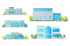 four different types of hospital buildings