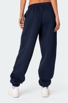 PRODUCT INFO Sweatpants Oversized fit Cotton, Polyester Model wears size S Model height is 5'9 Item care: Wash with similar color Navy Blue Brandy Melville Sweatpants, Navy Blue Sweatpants Outfit, Navy Sweatpants Outfit, Sweatpants Oversized, Navy Blue Sweatpants, Navy Sweatpants, Cute Sweats, Oversized Sweatpants, High School Fashion