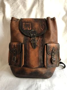 Worn Out Backpack, Medieval Backpack, Rustic Backpack, Adventure Equipment, Steampunk Backpack, Old Backpack, Vintage Leather Travel Bag, Leather Bag Handmade, Adventure Bags