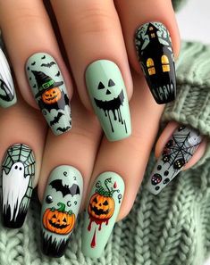 Vernis Halloween, Summerween Nails, Desain Salon Kuku, Halloween Toe Nails, Idol Nails, Mickey Tattoo, Nail Halloween