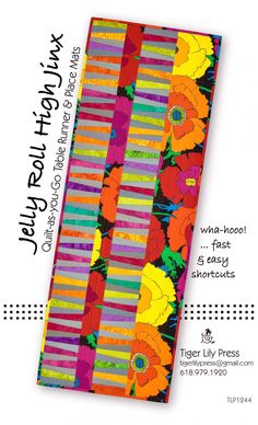 the back side of a colorful striped bookmark with flowers on it