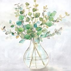 Eucalyptus Vase II Poster Print by Cynthia Coulter-VARPDXRB14283CC Image 1 Eucalyptus Vase, Grandma Ideas, Mini Watercolor, Fine Arts Posters, Room Art, Framed Canvas Wall Art, Watercolor Cards, Watercolor Artwork, Cricut Ideas