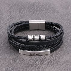 Our stunning braided leather and stainless steel bracelet for men makes a wonderful gift for boyfriends, fathers, and male friends, and is perfect for everyday wear. Excellent workmanship, high quality. Leather bracelets with stainless steel bars that can be engraved with names, sentences or photos. Men's bracelets are the perfect gift for Valentine's Day, Father's Day, Christmas and other important occasions.Material: Stainless Steel Male Friends, Men's Bracelets, Stainless Steel Bar, Men's Bracelet, Leather Bracelets, Braided Leather, Steel Bracelet, Ring Bracelet, Stainless Steel Bracelet