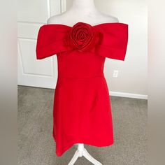 Nwt Anthropologie Hutch Red Strapless Rosette Mini Dress Size Xl. Beautiful Red Dress, Rose Design, Shell Lining, Dress Has Pockets, Rubber Around The Top Of The Dress To Keep It In Place, Smocked Back, Zip Side. Perfect Statement Piece Or For A Special Occasion Anthropologie Hutch, Beautiful Red Dresses, Strapless Mini Dress, Rose Design, Hutch, Red Color, Smocking, Red Dress, The Dress