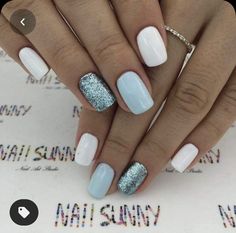 Stars Nails, Short Gel Nails, Blue Nail, Nagel Inspo, Gel Nail Designs, Chic Nails, Short Acrylic Nails, Manicure E Pedicure, Nail Polishes