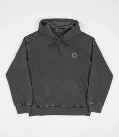 Carhartt Nelson Hoodie - Black | Flatspot Pola Jaket, Carhartt Hoodie, South West, Black Hoodie, Black Sweaters, Kangaroo, Fitness Models, Work Wear, Casual Outfits