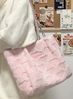 Japanese Cute Plush Love Pastel Pink & White Heart Shaped Messenger Tote Bag 💜 sugarplum · y2k, coquette, egl, cosplay fashion and home decor store 💜 Powered by Storenvy Heart Plush, Shoulder Bags For School, Casual Tote Bag, Pink Faux Fur, Commuter Bag, Heart Bag, Cute Plush, Casual Tote, Types Of Bag