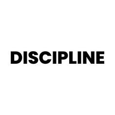 the word discipline is written in black on a white background