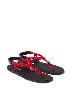 Miu Miu cord-strap Leather Sandals - Farfetch Slingback Pump, Velcro Straps, Dolce & Gabbana, Thong Sandals, Lady Dior, Lalique, Valentino Garavani, Miu Miu, Leather Sandals