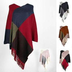 Women Cloak Tassels Knit Sweater Batwing Poncho Pullover Coat Autumn Outwear Top Note: 1. Due to the light and screen setting difference, the item's color may be slightly different from the pictures. 2. Please allow 2-3 cm discrepancy due to different measurement methods. Size: sleeve: 53 cm/20.87 in; length: 83 cm/32.68 in Package includes: 1 pc Material: acrylic blend Color: as the picture shows SKU: 239-114 PZ Happy shopping. Thanks! Happy shopping. Thanks! Happy shopping. Thanks! Happy shopp Acrylic Poncho Shawl For Fall, Acrylic Shawl Poncho For Fall, Poncho Pullover, Autumn Outwear, Coat Autumn, Cloak, Bat Wings, Vest Jacket, Knit Sweater