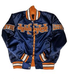 Blue Varsity Jacket For Spring Streetwear, Fitted Blue Varsity Jacket For Streetwear, Navy Outerwear For Streetwear In Spring, Blue Spring Outerwear For College, Blue Spring Varsity Jacket, Blue Hooded Retro Varsity Jacket, Retro Blue Hooded Varsity Jacket, Blue Retro Hooded Varsity Jacket, Fitted Blue Varsity Jacket For College