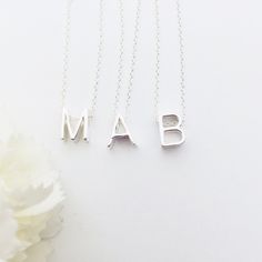 "Silver Initial Necklace | Letter Capital necklace | Alphabet Personalized Gift | Custom Letter Necklace | Sterling Silver 925 Jewellery A truly special single uppercase letter threaded onto delicate chain ,makes this necklace very personal. This simple monogram necklace is perfect for everyday wear. Great for layering ! Perfect for gift giving for your bff, or for someone close to your heart. All made of solid sterling silver 925. Depending on the letter - they measure 8 mm high and between 5-6 Minimalist Initials Sterling Silver Necklace, Minimalist Letter Necklaces For Everyday, Minimalist Sterling Silver Initial Pendant Name Necklace, Minimalist Monogram Sterling Silver Necklace, Silver Initials Necklace For Everyday, Everyday Silver Name Necklace With Initials, Simple Silver Name Necklace Gift, Minimalist Sterling Silver Initial Necklace For Personalized Gift, Simple Silver Name Necklace For Gift