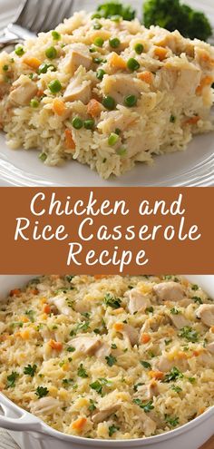 chicken and rice casserole recipe on a plate