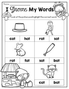 worksheet for beginning with words and pictures to be used in the book i grow my words