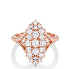 Meet Vivienne – the vintage-inspired navette ring that's as stunning as she is unique. Featuring spilt-shank detailing & a swath of white diamonds, she's the ultimate engagement ring for those looking for something out of the ordinary. This piece is part of our latest launch of engagement rings, shop the collection here. Luxury Marquise Rose Cut Diamond Ring, Luxury Marquise Cut Diamond Ring In Rose Gold, Luxury Rose Gold Marquise Diamond Ring, Luxury Marquise Cluster Ring With Rose Cut Diamonds, Elegant Marquise Cluster Ring With Single Cut Diamonds, Elegant Marquise Diamond Cluster Ring, Marquise Rose Gold Diamond Ring With Center Stone, Rose Gold Marquise Diamond Ring With Center Stone, Elegant Marquise Cut Cluster Ring With Rose Cut Diamonds