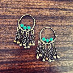 These are stunners!  They're lightweight considering the size & really eye catching.  These can be worn directly through lobe piercings.  The wearing wires are approx 1.2mm or 16g thick.  They have beautiful synthetic turquoise cabochon stones & awesome dangles! ❤️ Handmade Bohemian Nose Rings, Turquoise Metal Hoop Earrings, Nickel-free Turquoise Metal Hoop Earrings, Bohemian Turquoise Hoop Earrings Nickel Free, Turquoise Dangle Earrings For Festival, Nickel Free Bohemian Dangle Cartilage Earrings, Bohemian Nickel-free Dangle Cartilage Earrings, Adjustable Dangle Cartilage Earrings For Festivals, Adjustable Turquoise Hoop Earrings For Festival