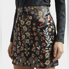 Etro "Comet" Skirt In Floral Jacquard High Waist Pencil Silhouette Mini Length Invisible Back Zip Cotton Viscose, Lining Made In Italy Material : Cotton Viscose Country Of Origin: Italy Lining: Yes Length:Mini Silhouette:Pencil Waist:High Closure: Invisible Back Zip Elegant Multicolor Fall Skirt, Fitted Floral Print Mini Skirt For Fall, Fall Floral Print Fitted Mini Skirt, Elegant Fitted Multicolor Mini Skirt, Elegant Jacquard Skirt, Elegant Multicolor Mini Skirt, Spring Fitted Jacquard Skirt, Fitted Jacquard Knit Bottoms, Spring Floral Embroidered Mini Skirt