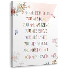 an art print with the words you are beautiful, you are kind of amazing on it