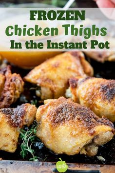 chicken thighs in the instant pot are ready to be cooked and put on the grill