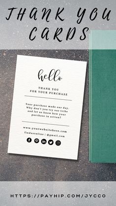 a green and white wedding thank card with the words,'thank you cards '