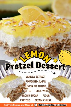 the lemon pretzel dessert is ready to be eaten