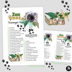 the zoo photo scavenger hunt is open and ready to be used as an activity