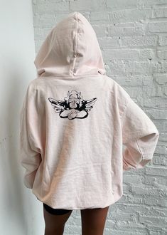 Boys Lie, GOODBYE! This iconic graphic just got a revamp in our best-selling Boys Lie hoodie body in the cutest new color. We teamed up with Boys Lie to give you this limited edition hoodie available EXCLUSIVELY at Rock N Rags. Once these are gone, they're gone for good so be sure to snag one ASAP! This hoodie features the prettiest light pink wash with a bright angel graphic that says "Boys Lie Good Bye". We're in love with the bright colors and gorgeous design. The back features the Boys Lie l Spring Streetwear Hoodie With Screen Print, Oversized Hooded Top With Screen Print, Oversized Hoodie With Back Print For Fall, Oversized Fall Hoodie With Back Print, Graphic Print Hoodie With Relaxed Fit For Loungewear, Graphic Print Relaxed Fit Hoodie For Loungewear, Relaxed Fit Graphic Hoodie For Loungewear, Athleisure Graphic Print Hoodie For Loungewear, Comfortable Cotton Trendy Hoodie