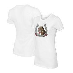 Celebrate the Kentucky Derby in style with the Tiny Turnip White Kentucky Derby Horse Hug T-Shirt. This exclusive design features screen print graphics that capture the spirit of the iconic horse race. Show your support for the Kentucky Derby and your love for horses with this stylish and comfortable t-shirt. Available in matching sizes for the whole family, it's the perfect way to share your passion for the Kentucky Derby and the equestrian world. Fitted Graphic Print T-shirt For Fans, Fitted Graphic Print T-shirt For Fan Merchandise, Short Sleeve Cotton Top With Horse Design, Cotton Short Sleeve Top With Horse Design, Casual Short Sleeve T-shirt With Horse Design, Casual Cotton T-shirt With Horse Design, Casual Short Sleeve Tops With Horse Design, Fitted T-shirt With Front Print For Fans, Casual Short-sleeved T-shirt With Horse Design