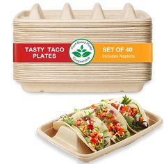 tasty taco plates set of 40 includes napkins