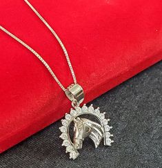 "● 925 Sterling Silver Solid CZ Horse Head Pendant Charm Necklace Sterling Silver with Box Chain Necklace ●Metal : 925 Sterling Silver ●Purity : 925 with authenticity stamp ●Made in : Italy ●Pendant Type : Horse Face CZ ●Chain Type: 925 Silver Box Chain Chain Length: 18\", 20\", 22\" ●Condition : Brand New ●Complimentary Premium Jewelry box included ●Free Shipping within U.S.A Please Read Before Place The Order : ● Process Time: ●We Usually Process The order within 1 - 2 Business Days ●Any Custo Silver Box Chain Jewelry For Anniversary, Silver Pendant Charm Necklace With Box Chain, Silver Cubic Zirconia Nickel-free Necklace, Silver Cubic Zirconia Necklaces Nickel Free, Silver Cubic Zirconia Necklace, Nickel Free, Silver Nickel-free Necklace With Cubic Zirconia, Nickel-free Silver Cubic Zirconia Necklace, Silver Charm Necklaces With Box Chain As A Gift, Silver Charm Necklace With Box Chain As A Gift