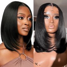 Butterfly Cut Straight Pre Layered 5x5 Lace Closure Bob Wig Human Hair Salon Hairstyle Transparent Melt Lace Closure Bob Wig, Closure Bob, Lace Closure Bob, Sew In Wig, Hairstyles Wigs, Deep Side Part, Butterfly Cut, Layered Cut, Layered Hairstyles