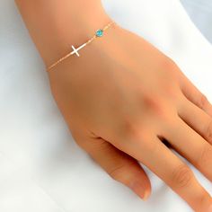 Cute and delicate Cross bracelet with personalized Birthstones, available in sterling, gold, or rose gold.  Will be gift wrapped and ready for gifting.  Length is adjustable. Birthstone Cross Bracelet - Christmas gifts for her mom sister daughter, Confirmation gift for girl, Birthday gifts, CR04BS Dainty Rose Gold Bracelets For Personalized Gift, Dainty Rose Gold Bracelet For Personalized Gift, Custom Rose Gold Dainty Bracelet, Dainty Hypoallergenic Rosary Bracelet Gift, Dainty Rose Gold Rosary Bracelet Gift, Dainty Rose Gold Rosary Bracelet, Adjustable Rose Gold Rosary Bracelet Gift, Minimalist Rosary Bracelet Gift, Delicate Gold Rosary Bracelet Gift