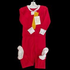 The Beaufort Bonnet Company Has Created A Classic Piece For Every Child's Pajama Collection! Your Little Ones Will Adore This Knox's Night Night Footed Pajama Featuring Rudolph Red Paired With Worth Avenue White! -100% Pima Cotton Knit Red Long Sleeve Onesie For Loungewear, Red Winter Onesie For Loungewear, Red Onesie For Winter Loungewear, Red Winter Onesie For Sleep, Red Winter Sleep Onesie, Red Christmas Sleepwear For Bedtime, Red Long Sleeve Onesie, Red Cotton Long Sleeve Onesie, Red Long Sleeve Cotton Onesie