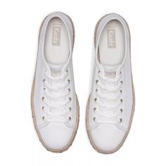 Keds Triple Kick Canvas Jute Braid Foxing Lace Up - Free Shipping | KEDS Casual Textile Lace-up Wedge Sneakers, Casual Lace-up Wedge Sneakers With Textured Sole, Spring Sneakers With Gum Sole, Spring Streetwear Platform Sneakers With Woven Sole, Comfortable Textile Platform Lace-up Sneakers, Comfortable Textile Lace-up Platform Sneakers, Trendy Low-top Sneakers For Summer, Trendy Low-top Summer Sneakers, Comfortable Summer Platform Sneakers For Streetwear