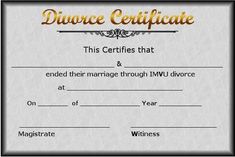 Fake Divorce Papers, Printable Divorce Papers, Divorce Certificate, Best Friend Application, Certificate Sample, Divorce Forms, Funny Lists, Divorce Papers, Certificates Online