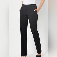 Nwt! Size 16 Straight Leg Slacks Elegant Career Trousers, Elegant Black Career Bottoms, Elegant Black Pants For Career, Elegant Black Career Pants, Classic Straight Leg Career Bottoms, Elegant Career Pants With Straight Leg, Elegant Straight Leg Pants For Career, Elegant Straight Leg Career Pants, Black Fitted Pants For Career