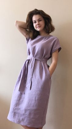 "Linen dress for women, it's elegant, minimalist, and is sure to compliment every occasion, from formal gatherings to outings with friends. Made from 100% European flax, length is ± 110 cm (43\") EASY CARE: machine washable (40 C/104 F); tumble dry on low heat; wash separately or with similar colors. Wrinkliness is part of linen's charm - the wrinklier the fabric, the purer it is. We do not recommend to iron your linens but if you must, do it on low heat when the garment is still a little damp." Elegant A-line Dress With Relaxed Fit, Cute Night Dress For Women, Summer Plain Cotton Dress, Plain Cotton Summer Dress, Plain Cotton Midi Dress For Spring, Elegant Relaxed Fit Mini Dress For Spring, Linen Dress With Straight Neckline For Daywear, Elegant Cotton Dresses With Relaxed Fit, Elegant Cotton Dress With Relaxed Fit