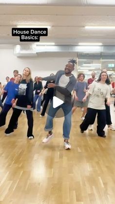 a group of people in a dance class