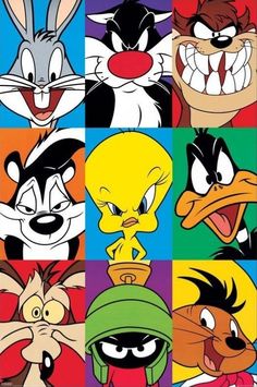 an image of cartoon characters with different expressions on it's face and head, all in