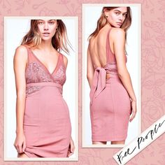 Free People Intimately Kira Bodycon Slip Dress In Copper Rose (Rose Pink) ~ Fp Intimately Line ~ Body-Hugging, Formfitting Silhouette ~ Stretch Fit ~ Delicate Details W/ Sheer Contrasting ~ Surplice V-Neckline ~ Lace Trim At Bodice ~ Sleeveless ~ Sheer Straps ~ Swiss Dot Mesh Trim ~ Flirty Open Back W/ Adjustable Tie Closure ~ Unlined ~ Mini Length Hem Shell: 97% Rayon 3% Spandex Lace: 90% Nylon 10% Spandex Mesh: 90% Nylon 10% Spandex Hand Wash Cold Also Available In Black! Pink Sleeveless Mini Dress With Rose Detail, Feminine Pink Mini Dress With Rose Detail, Fitted Feminine Rose Mini Dress, Feminine Fitted Rose Mini Dress, Feminine Mini Dress With Rose Detail, Free People Sequin Dress, Free People White Dress, Pink Tunic Dress, Rose Pink Color