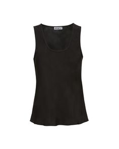 Designed to throw on and go, this straight fit tank top effortlessly falls along the body. Crafted from lightweight, silk fabric, its breezy shape and feel make it an essential layering item. Style with sophisticated suiting or tailored trousers and tees, depending on the mood you’re going for. Chic Stretch Camisole For Daywear, Elegant Second-skin Fit Tank Top, Chic Viscose Sleeveless Tank Top, Chic Sleeveless Viscose Tank Top, Silk Spring Tank Top, Spring Silk Tank Top, Elegant Stretch Cami Vest, Elegant Spring Tank Top With Minimal Stretch, Chic Silk Sleeveless Tank Top