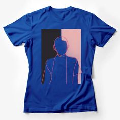 Abstract Line Art T-Shirt, Modern Minimalist Figure Design, Soft Pink and Black Tee Female T-Shirt Custom graphic T-Shirt.Customize your color Artistic Blue T-shirt With Screen Print, Artistic Blue Crew Neck T-shirt, Minimalist Graphic Print T-shirt With Short Sleeves, Minimalist Graphic Print Short Sleeve T-shirt, Minimalist Short Sleeve T-shirt With Graphic Print, Spring Tees, Pop Art Fashion, Urban Style Outfits, Streetwear Tops