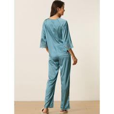 Great for loungewear, nightwear, sleepwear, home bedroom, and daily wear. This loungewear pajama set for women is constructed of satin fabric, and pants with elastic waist, making it convenient to take on/off, keeping you pretty and comfortable all day. Featuring solid color and palazzo pants design, soft and comfortable make you feel cozy all night, and enjoy a comfortable sleep and sweet dream.No matter the cozy bedtime, casual home relax, laze afternoon, comfy bath, the soft and lightweight w Palazzo Pants Design, Pants With Elastic Waist, Satin Sleepwear, Casual Home, Pants Design, Palazzo Pants, Satin Fabric, Nightwear, Pajama Set