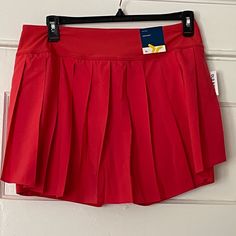 Beautiful Tomato- Red Color Size Xl 5” Inseam (Bike Shorts) Pocket To Hold Cell Phone Quick Dry Breathable Red Sports Skort For Summer, Red Fitted Sporty Skort, Red Skort With Built-in Shorts, Red Short Skort With Built-in Shorts, Red Moisture-wicking Fitted Shorts, Functional Red Short Bottoms, Casual Red Sports Skort, Casual Red Skort For Sports, Red Casual Skort For Sports